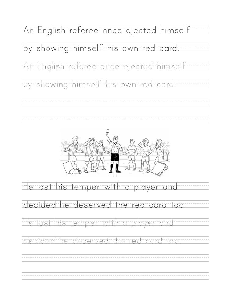The referee who showed himself a red card — sample page from Soccer Stories in Print