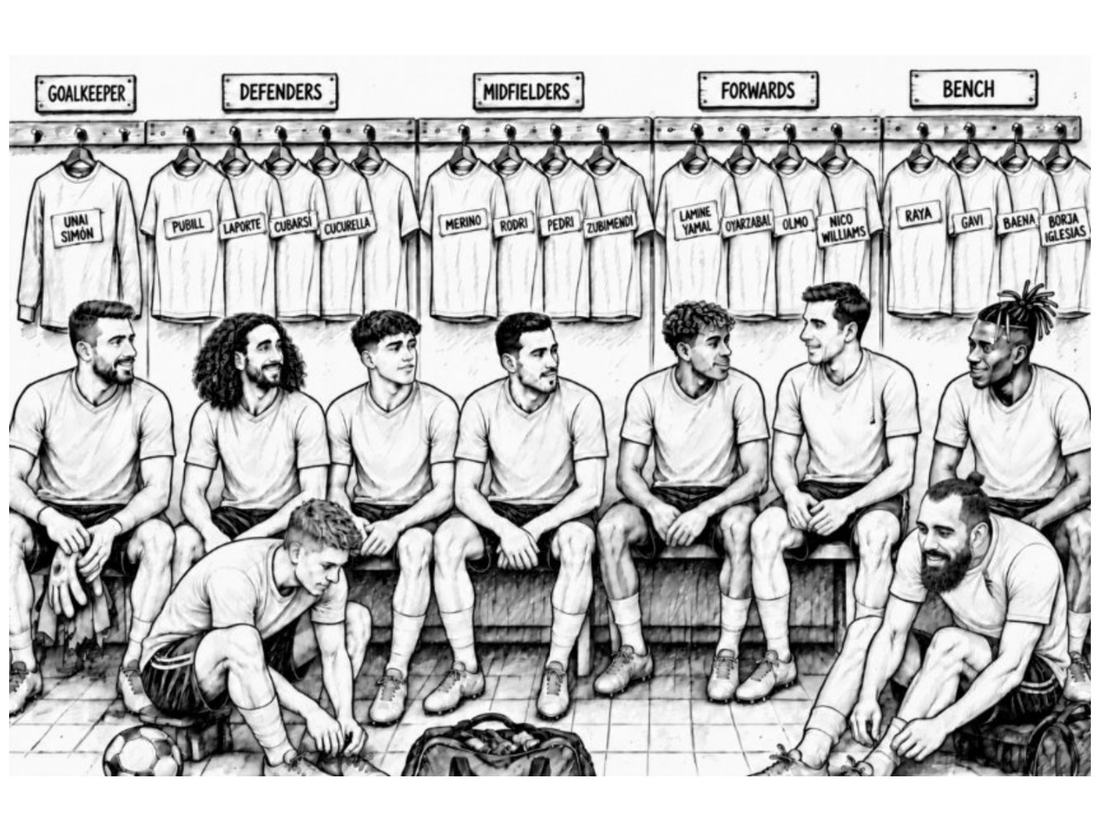 The locker room — sample page from Spain: A Champion's Mindset