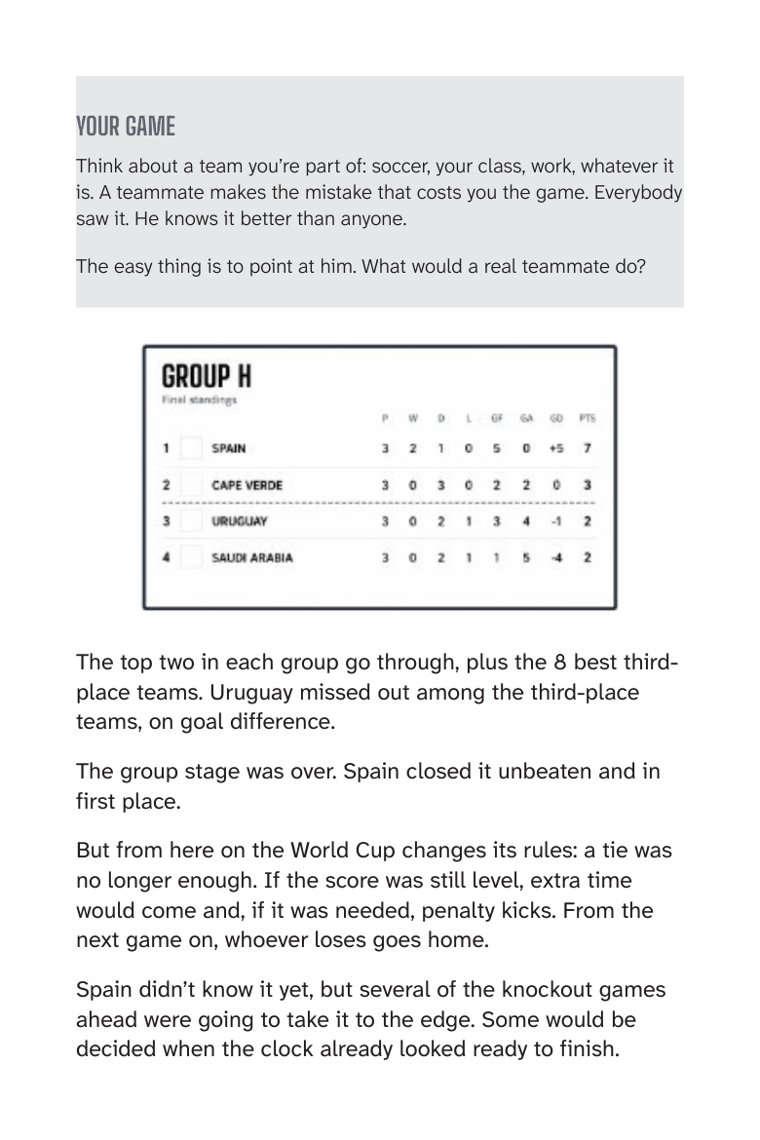 Your Game: bring it to your own life — sample page from Spain: A Champion's Mindset