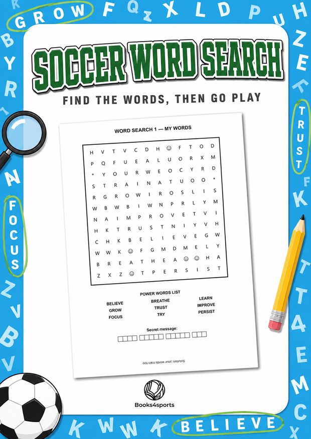 Soccer Word Search printable cover